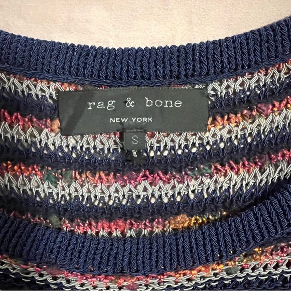 rag & bone Navy and Pink Striped Sweater - Picture 2 of 6